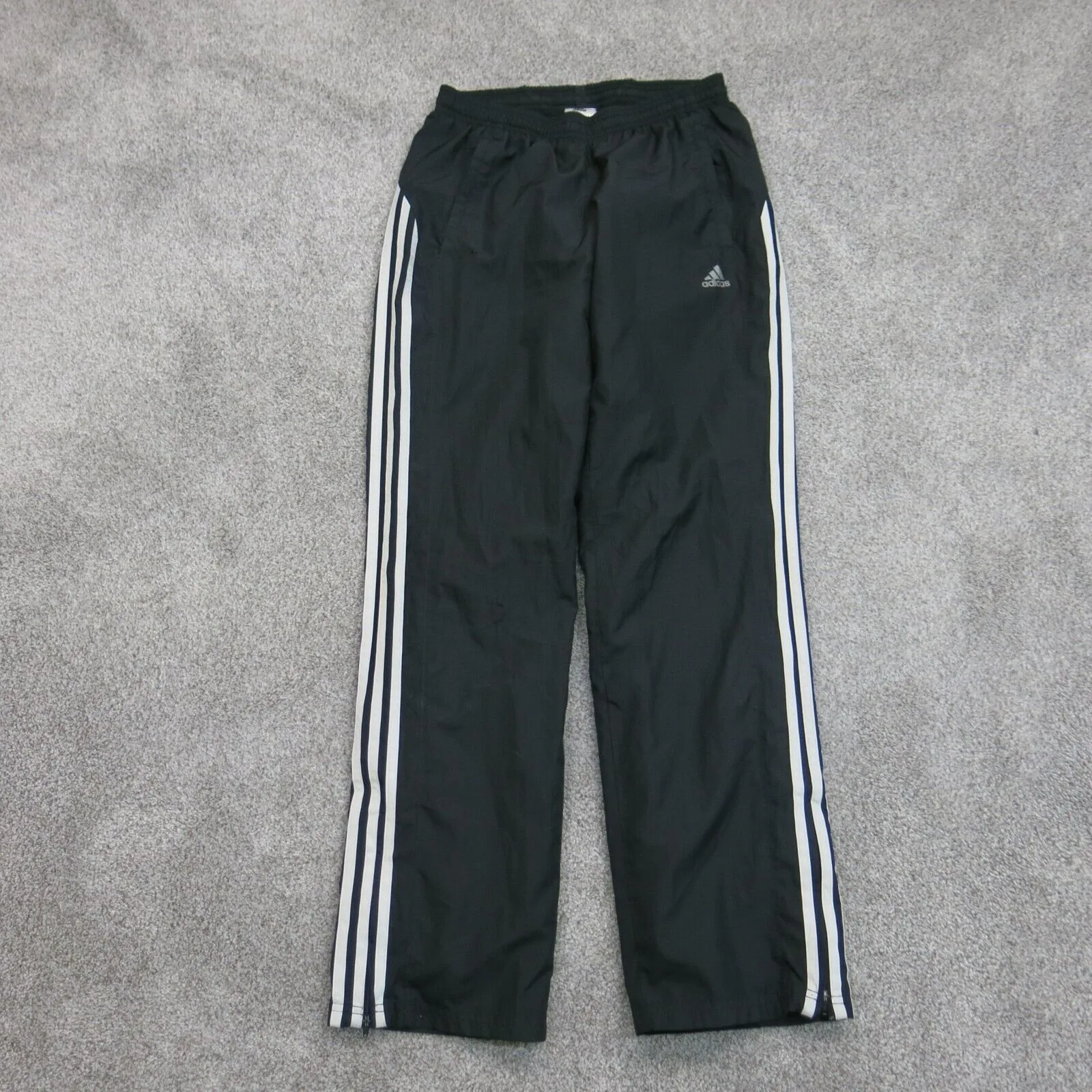 Adidas Men Activewear Track Pant Running Jogging Elastic Waist 3 Stripe Black XS