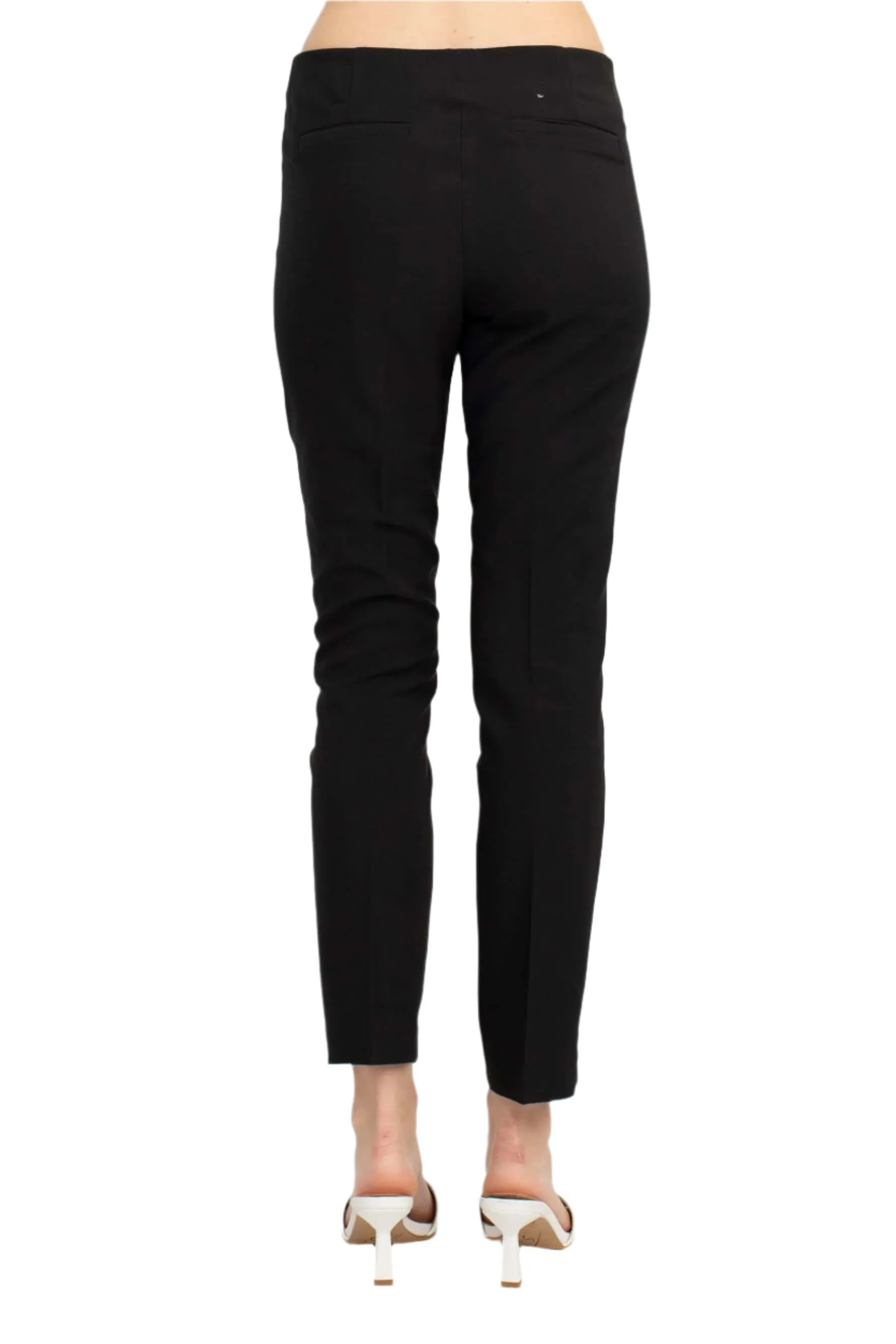 Adrianna Papell Mid Waist Solid Bi-Stretch Pull On Skinny Stretch Crepe Pants