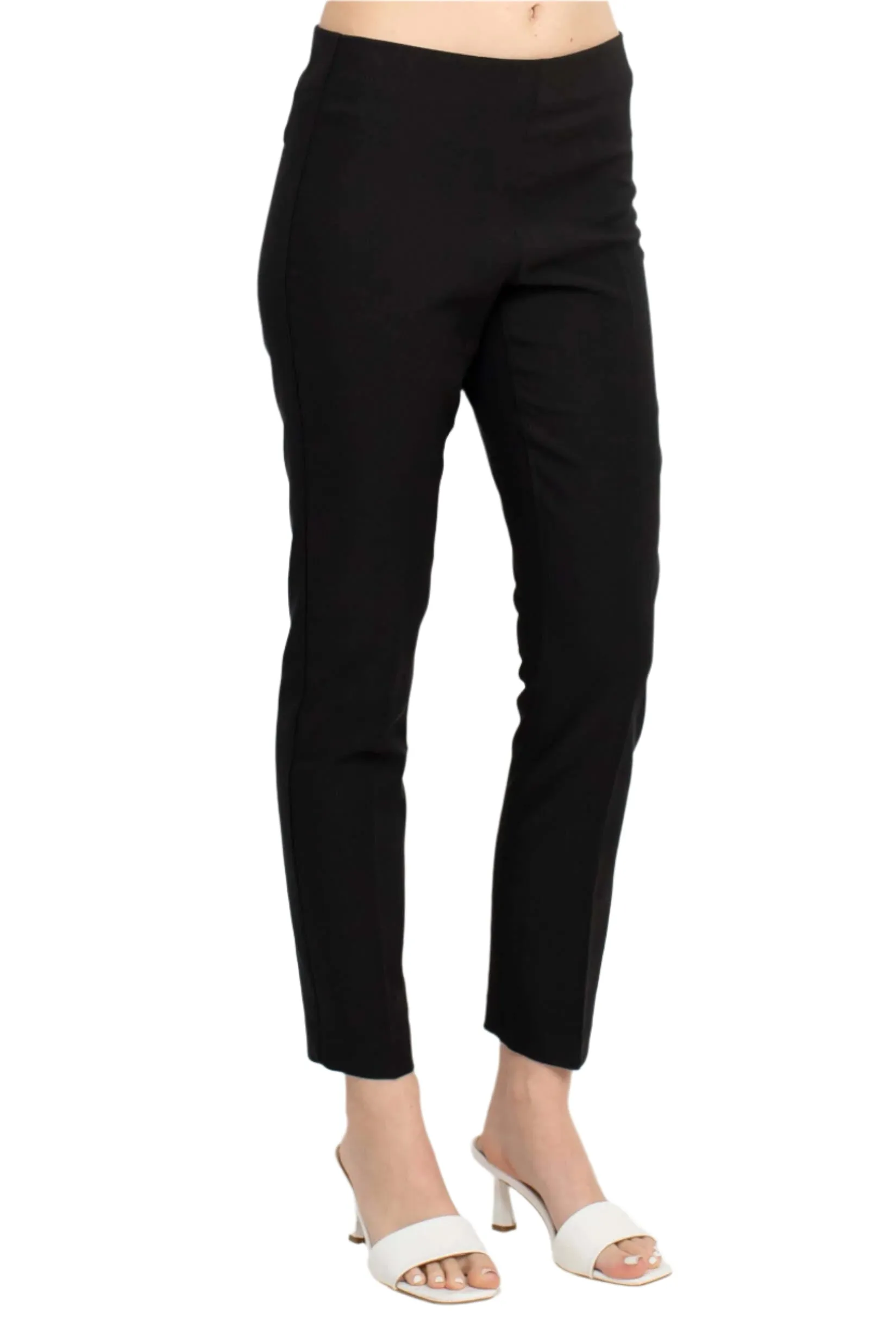 Adrianna Papell Mid Waist Solid Bi-Stretch Pull On Skinny Stretch Crepe Pants