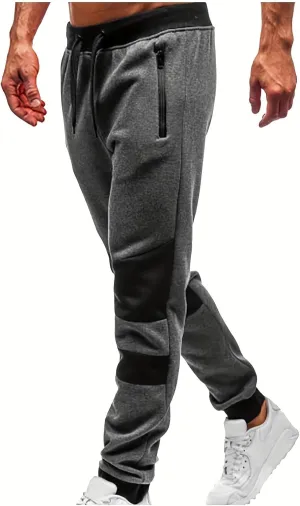 Aymnlox Mens Casual Joggers Pants Slim Fit Trendy Hiking Sweatpants Stretch Waist Drawstring Solid Fall Outdoor Trousers