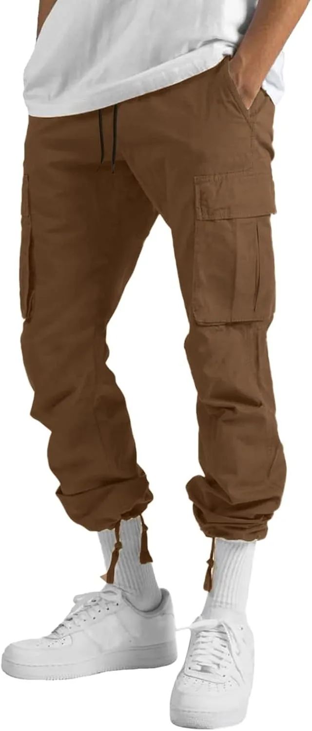 Cargo Trousers for Men Pocket Winter Sweat Pants Athletic Pants for Men Cargo Fleece Sweatpants with Pockets Cargo