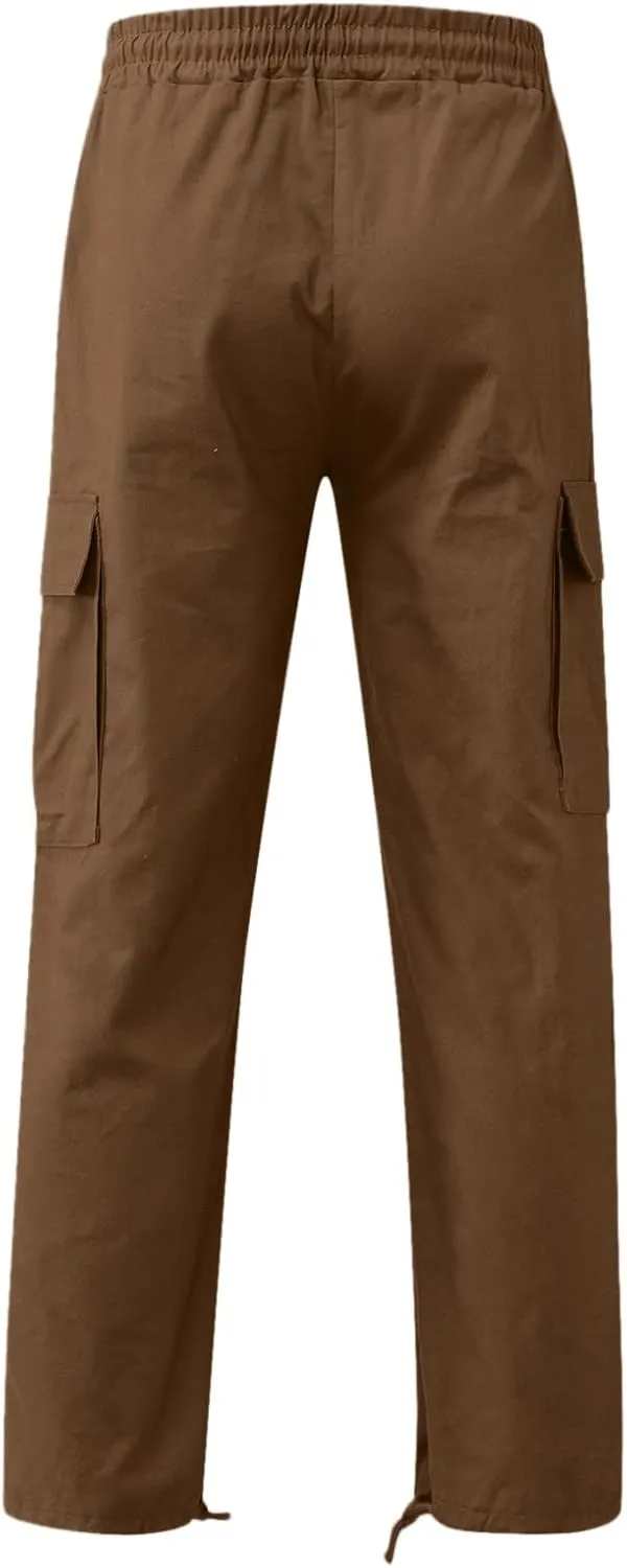 Cargo Trousers for Men Pocket Winter Sweat Pants Athletic Pants for Men Cargo Fleece Sweatpants with Pockets Cargo