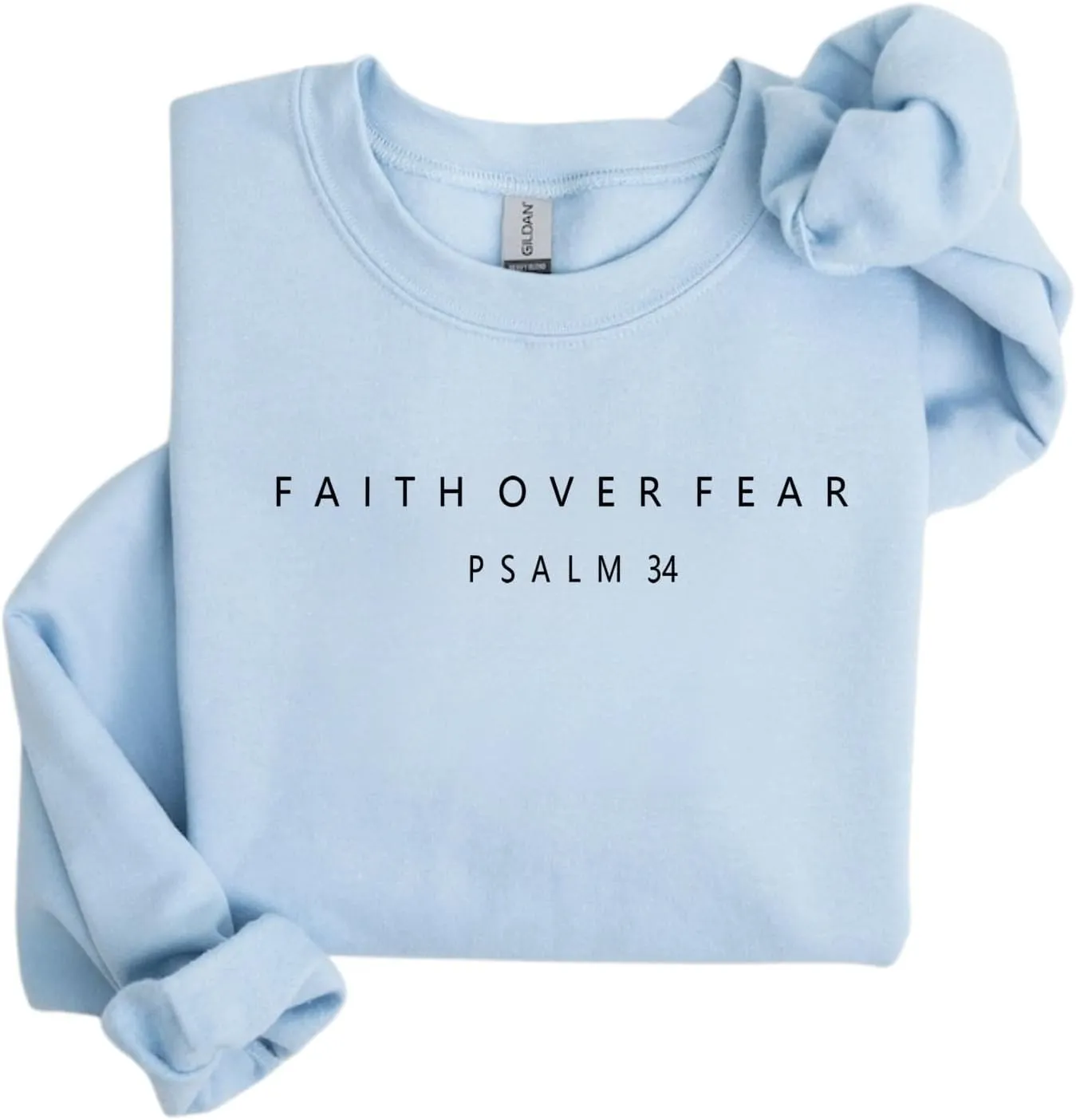 Faith Over Fear Sweatshirt,Psalm 34 Christian Sweatshirt, Bible Verse Sweatshirt, Religious Sweater