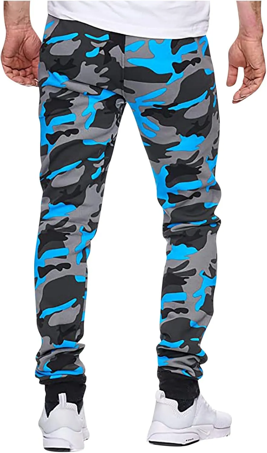 Jogger Sweatpants for Men Fashion Casual Camouflage Tracksuit Bottoms Sports Outdoor Leisure Trousers with Pockets