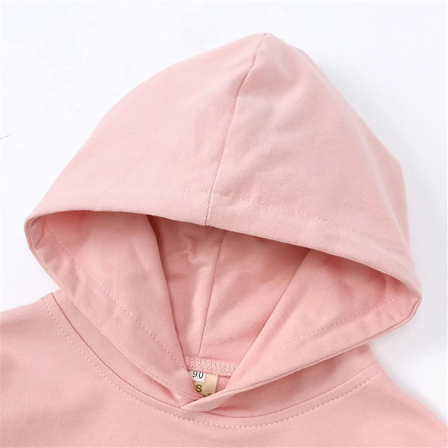 KAGAYD Toddler Boys Girls Hoodies Pullover Fleece Sweatshirt Children Black Solid Color Babies Hooded Top Active Sports