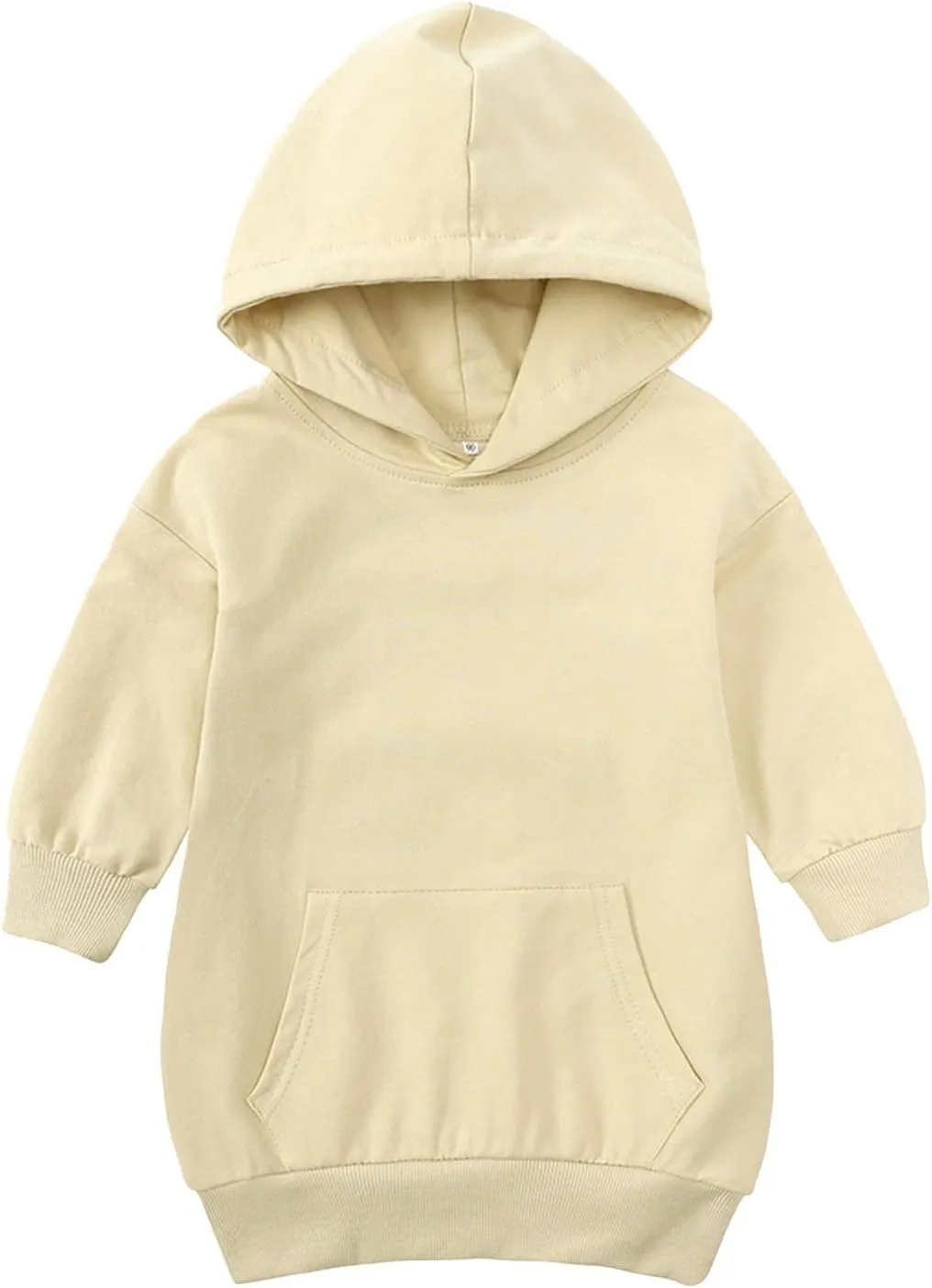 KAGAYD Toddler Boys Girls Hoodies Pullover Fleece Sweatshirt Children Black Solid Color Babies Hooded Top Active Sports