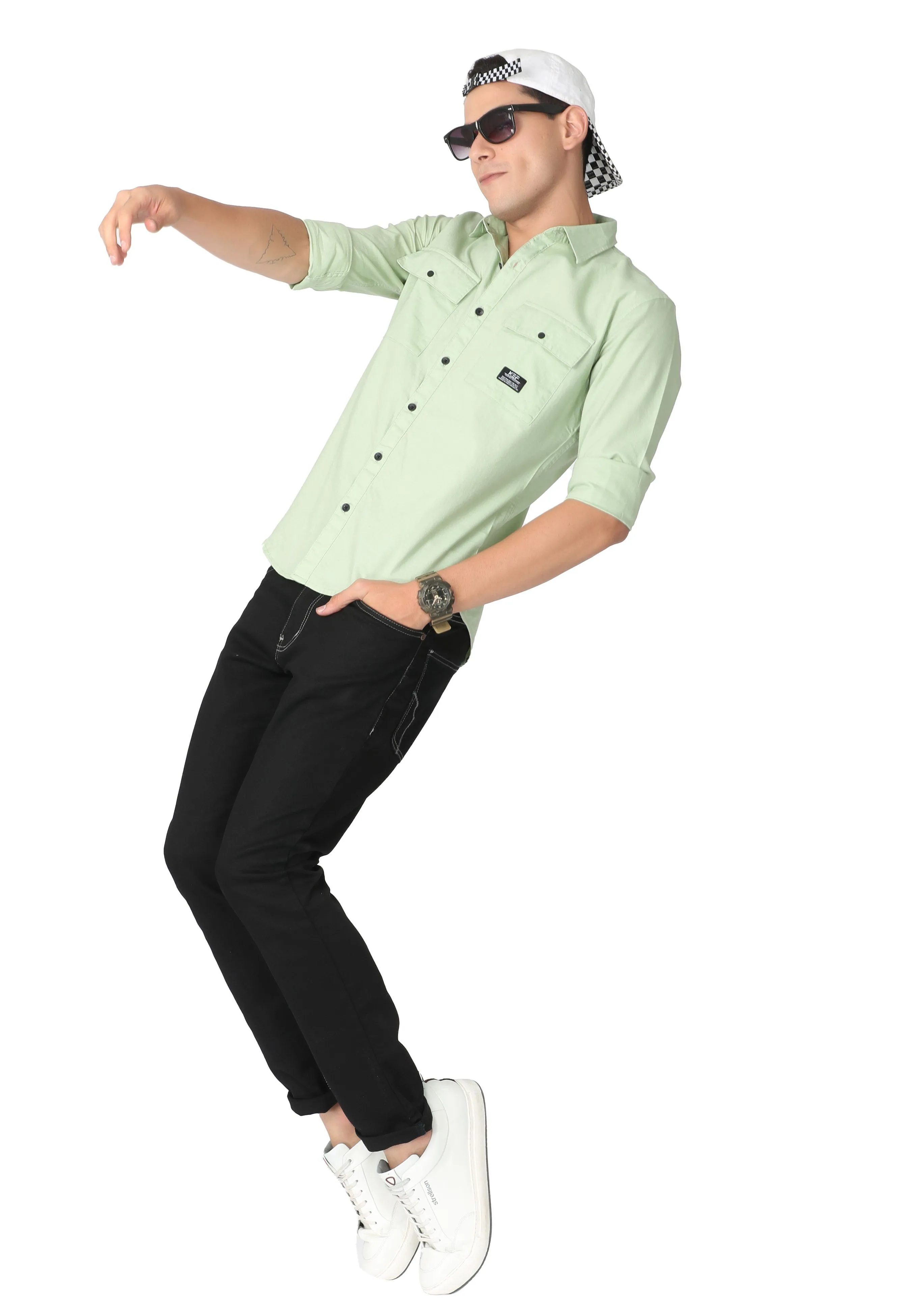 Light Green Regular Fit Casual Shirt