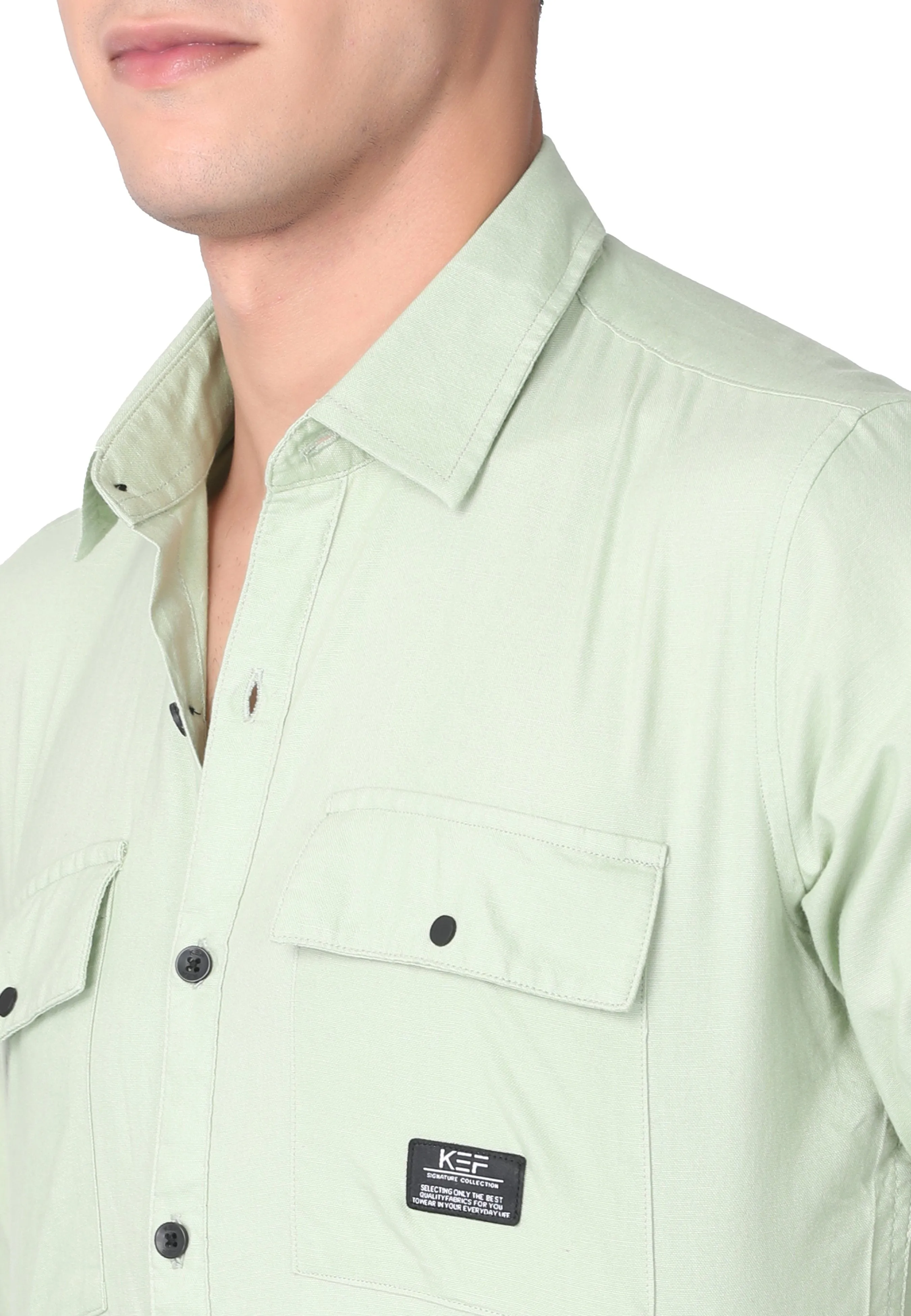 Light Green Regular Fit Casual Shirt