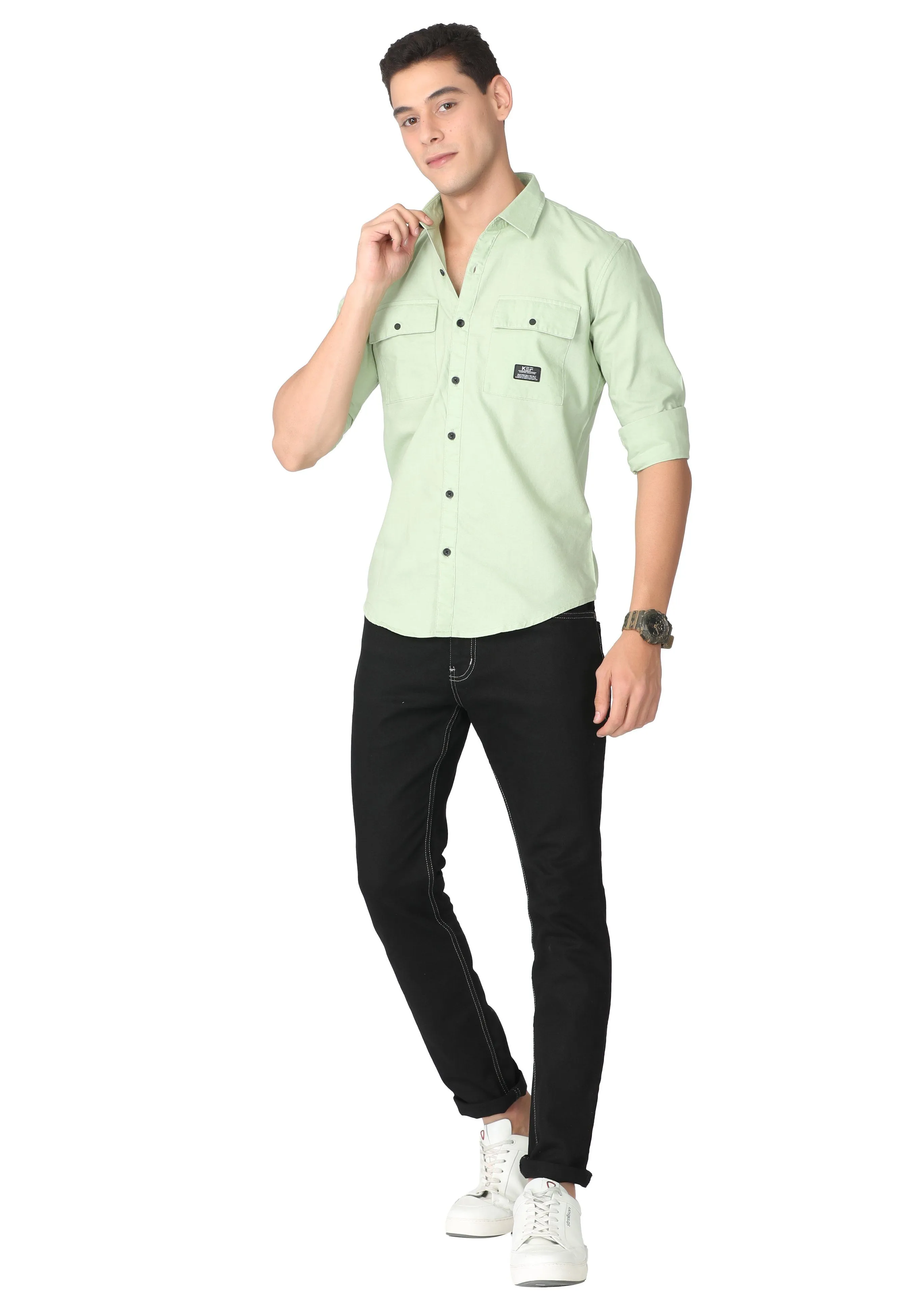 Light Green Regular Fit Casual Shirt