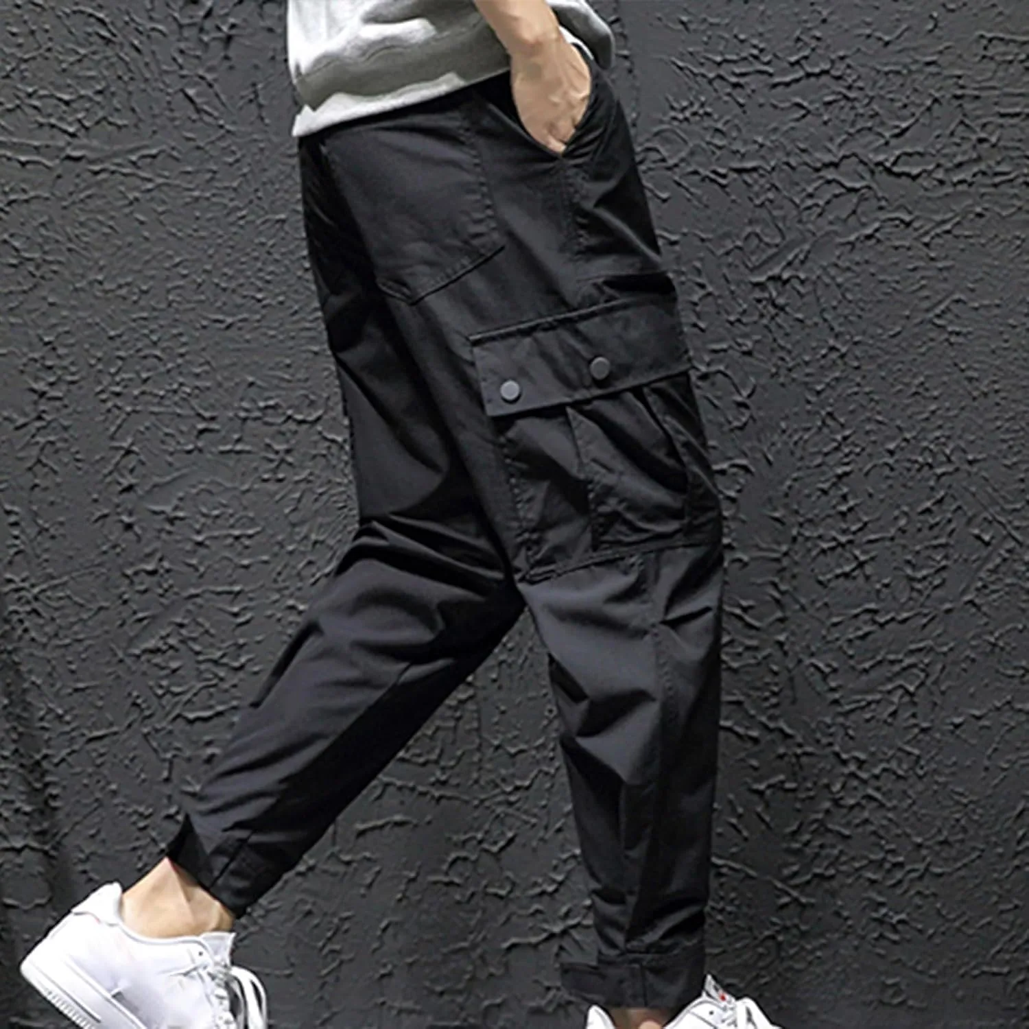 Men Trail Hiking Pants Drawstring Cargo Pants Trekking Pants Ripstop Tactical Pants Plus Size Commuter Pants
