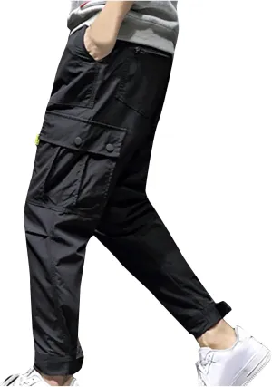 Men Trail Hiking Pants Drawstring Cargo Pants Trekking Pants Ripstop Tactical Pants Plus Size Commuter Pants