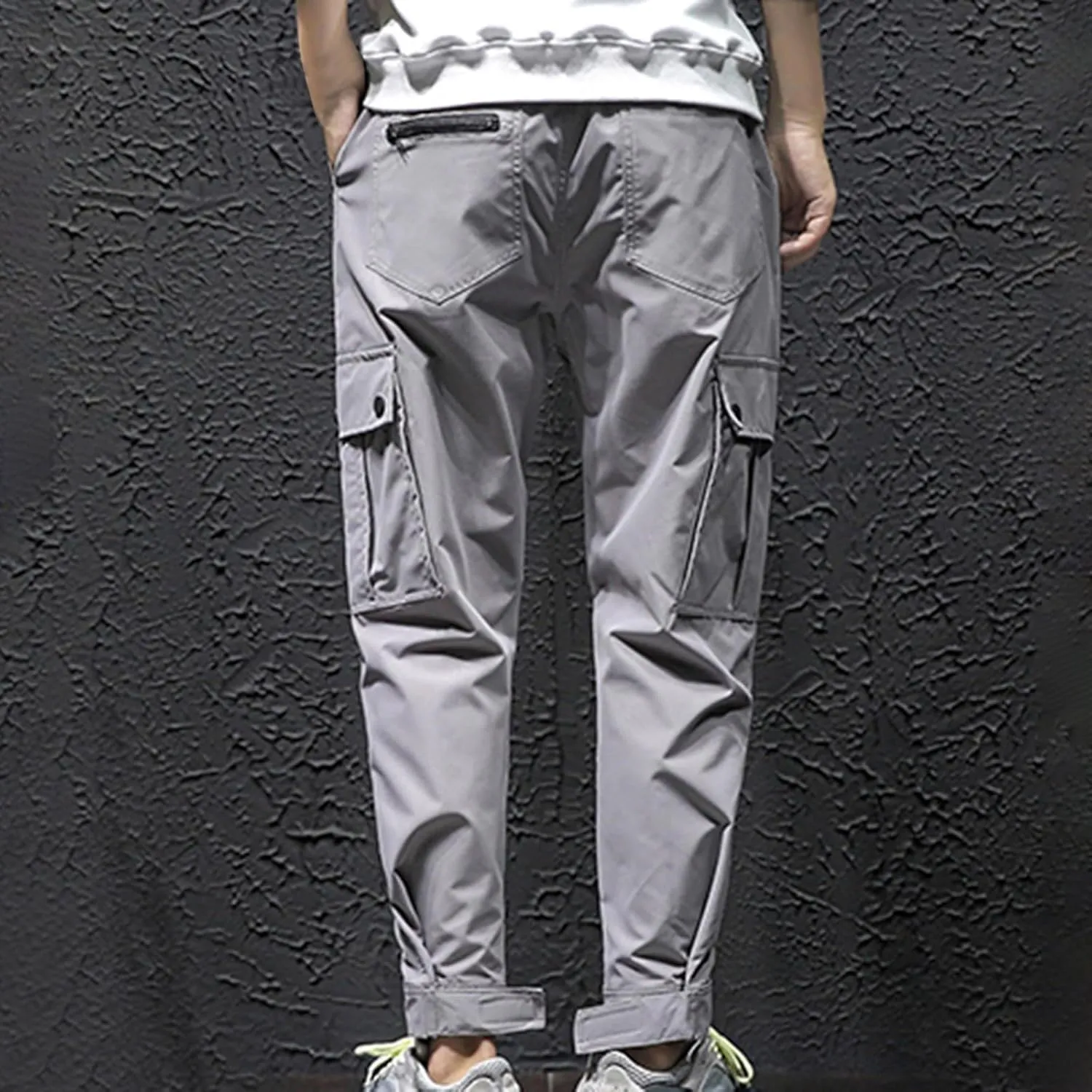 Men Trail Hiking Pants Drawstring Cargo Pants Trekking Pants Ripstop Tactical Pants Plus Size Commuter Pants