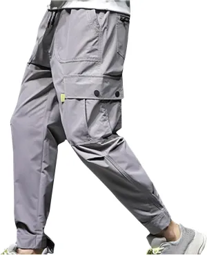 Men Trail Hiking Pants Drawstring Cargo Pants Trekking Pants Ripstop Tactical Pants Plus Size Commuter Pants