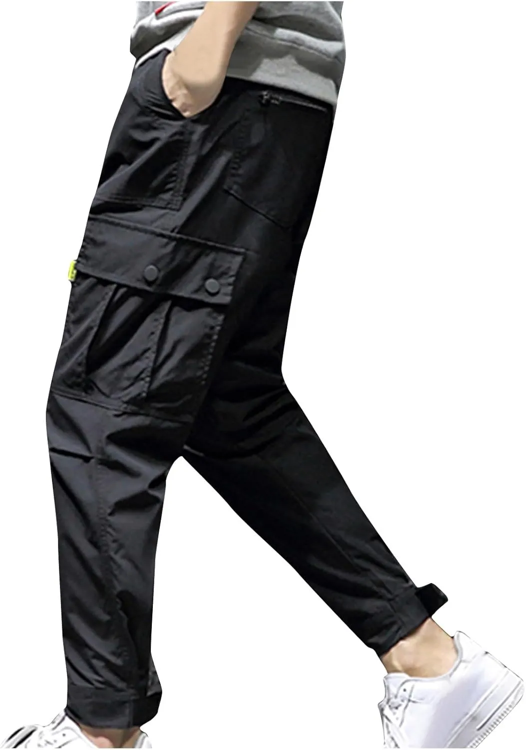 Men Trail Hiking Pants Drawstring Cargo Pants Trekking Pants Ripstop Tactical Pants Plus Size Commuter Pants