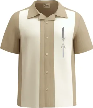 Mens Camp Shirt, Vintage Cuban Style Bowling Shirt ~ Tom Collins ~ Guayabera Dress Shirt Style