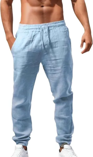Men's Loose Breathable Pants Casual Pants Mens Fashion Casual Cotton Pants Sports Pants Outdoor Pants with Pockets