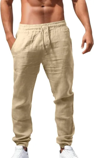 Men's Loose Breathable Pants Casual Pants Mens Fashion Casual Cotton Pants Sports Pants Outdoor Pants with Pockets