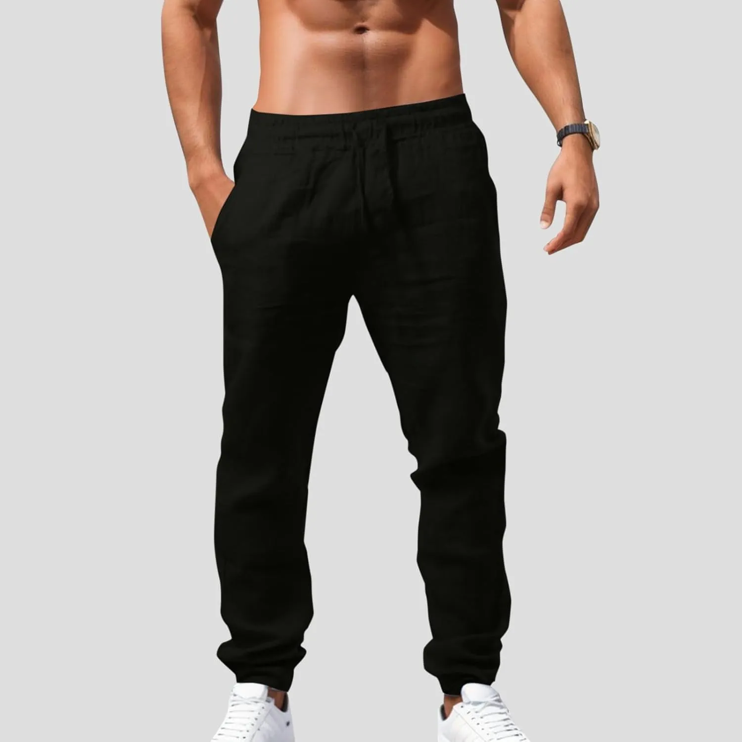 Men's Loose Breathable Pants Casual Pants Mens Fashion Casual Cotton Pants Sports Pants Outdoor Pants with Pockets