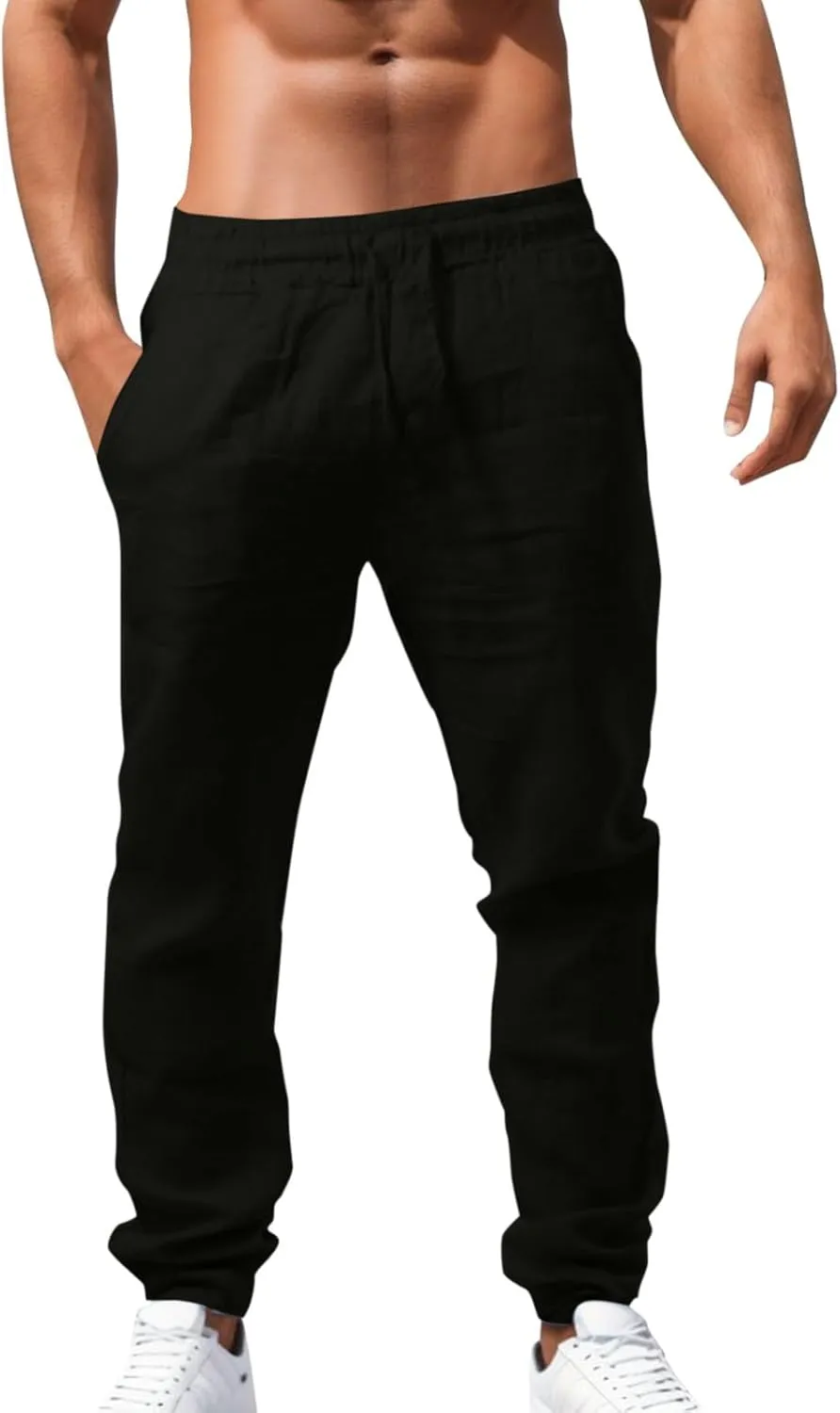 Men's Loose Breathable Pants Casual Pants Mens Fashion Casual Cotton Pants Sports Pants Outdoor Pants with Pockets