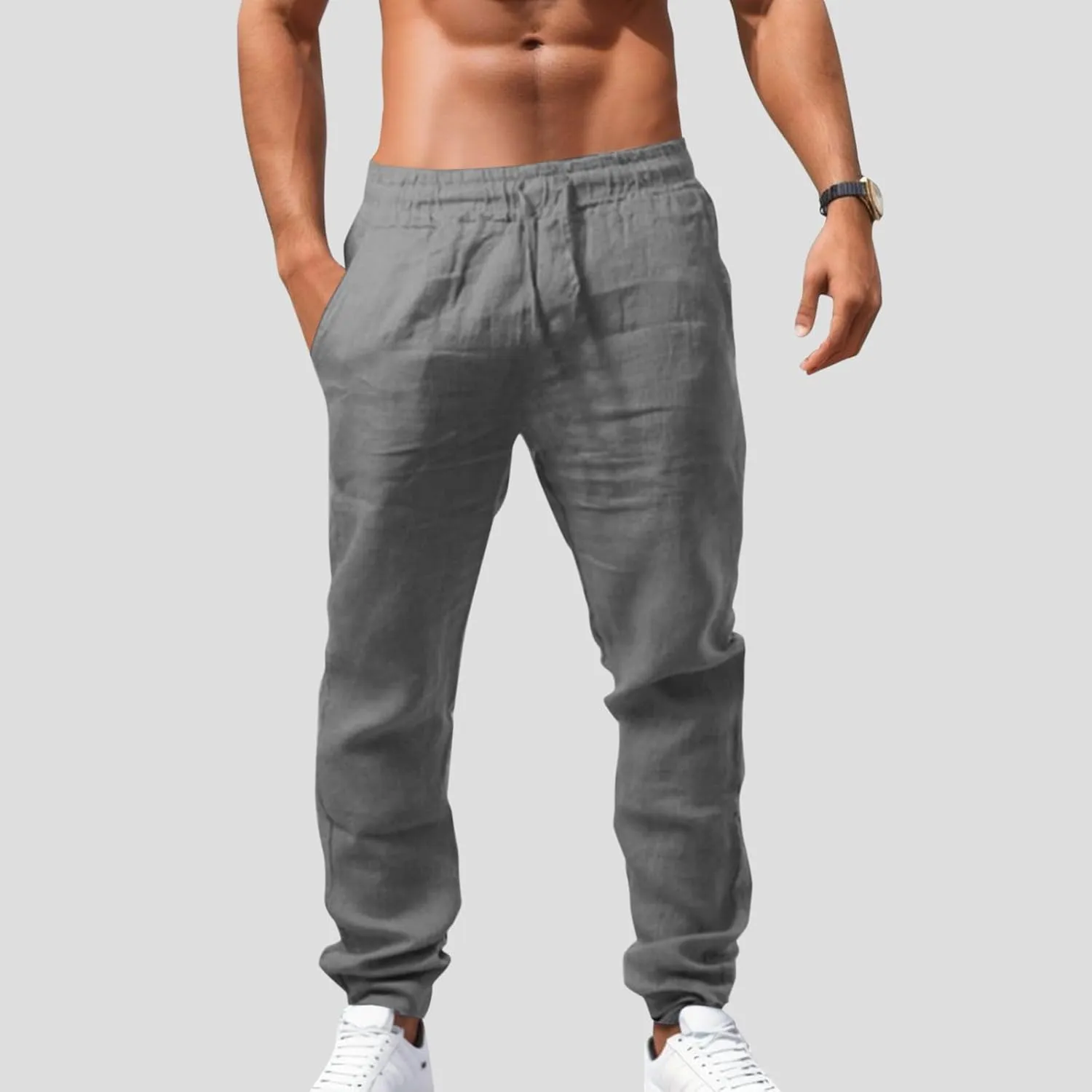 Men's Loose Breathable Pants Casual Pants Mens Fashion Casual Cotton Pants Sports Pants Outdoor Pants with Pockets