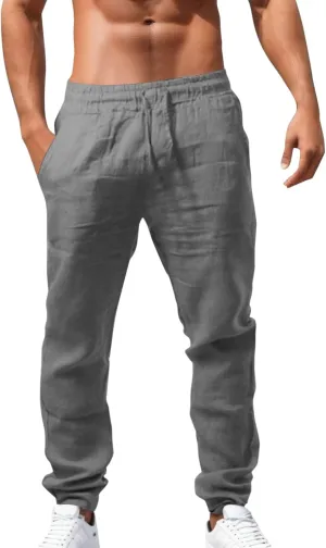 Men's Loose Breathable Pants Casual Pants Mens Fashion Casual Cotton Pants Sports Pants Outdoor Pants with Pockets