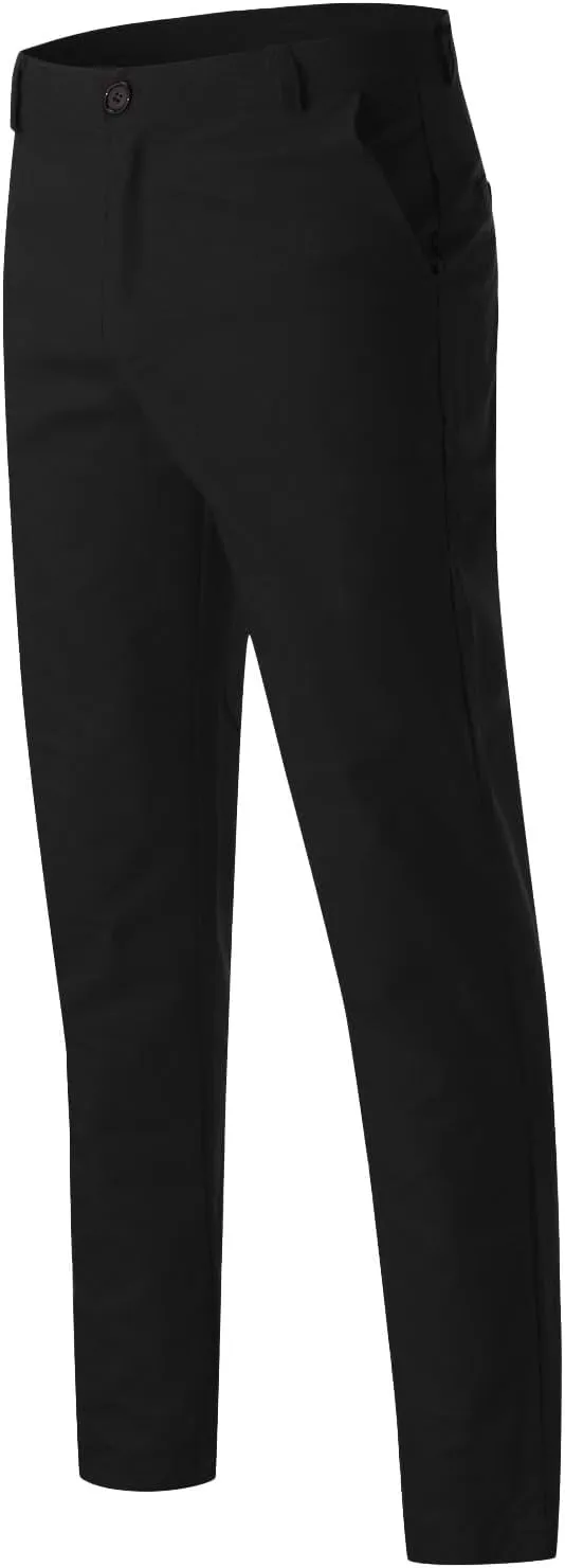 Men's Skinny Fit Dress Pants Flat Front Casual Smart Trousers Trendy Business Work Chino Pants with Pockets Plus Size