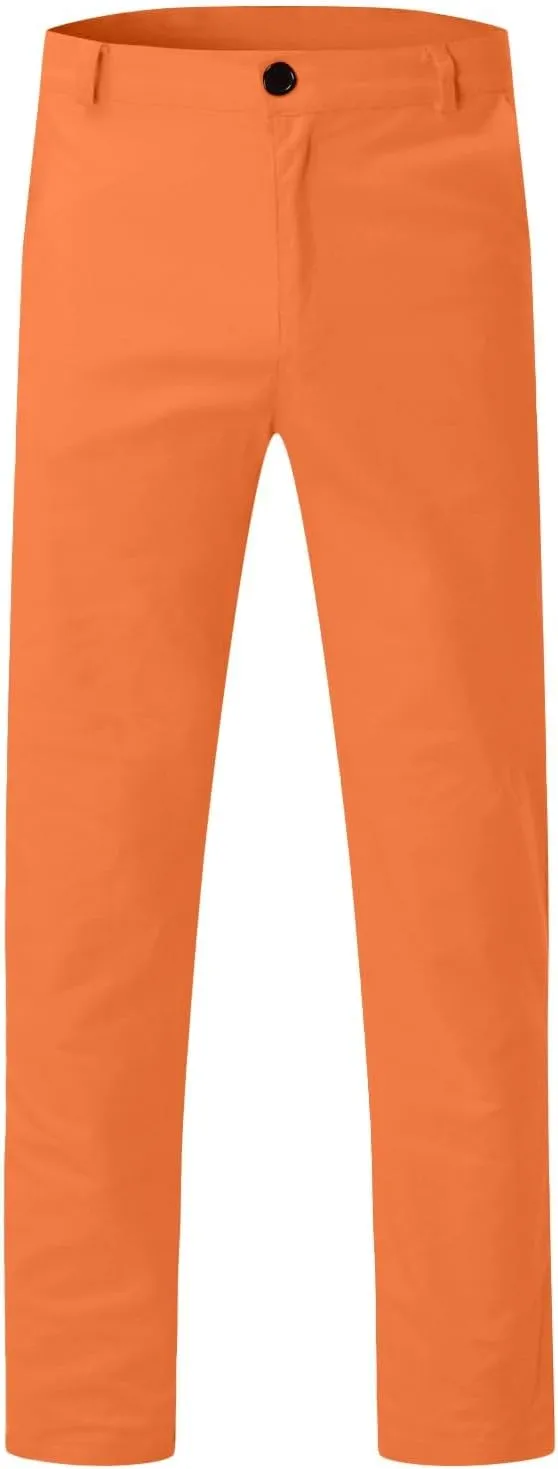 Men's Skinny Fit Dress Pants Flat Front Casual Smart Trousers Trendy Business Work Chino Pants with Pockets Plus Size