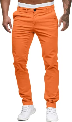 Men's Skinny Fit Dress Pants Flat Front Casual Smart Trousers Trendy Business Work Chino Pants with Pockets Plus Size