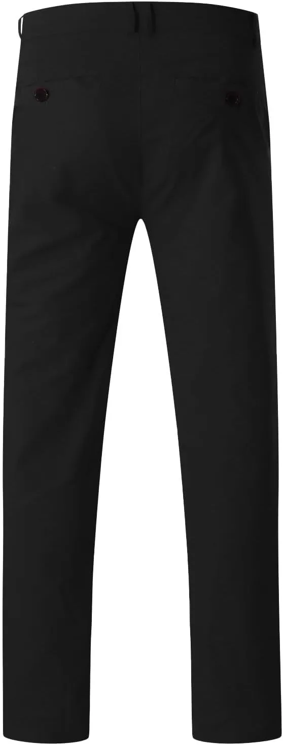 Men's Skinny Fit Dress Pants Flat Front Casual Smart Trousers Trendy Business Work Chino Pants with Pockets Plus Size