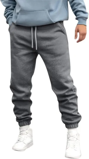 Mens Workout Cargo Sweatpants Work Jogger Pants with Pockets Mens Casual Pants Stretch Slim Fit Workout Bodybuilding