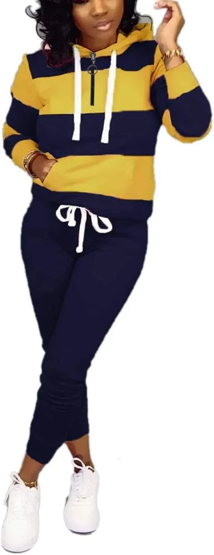 Nimsruc Two Piece Outfits For Women Jogging Suits Casual Sweatsuits Jogger Tracksuits Long Sleeve Hoodie Matching Sets