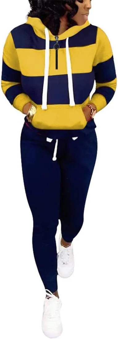 Nimsruc Two Piece Outfits For Women Jogging Suits Casual Sweatsuits Jogger Tracksuits Long Sleeve Hoodie Matching Sets
