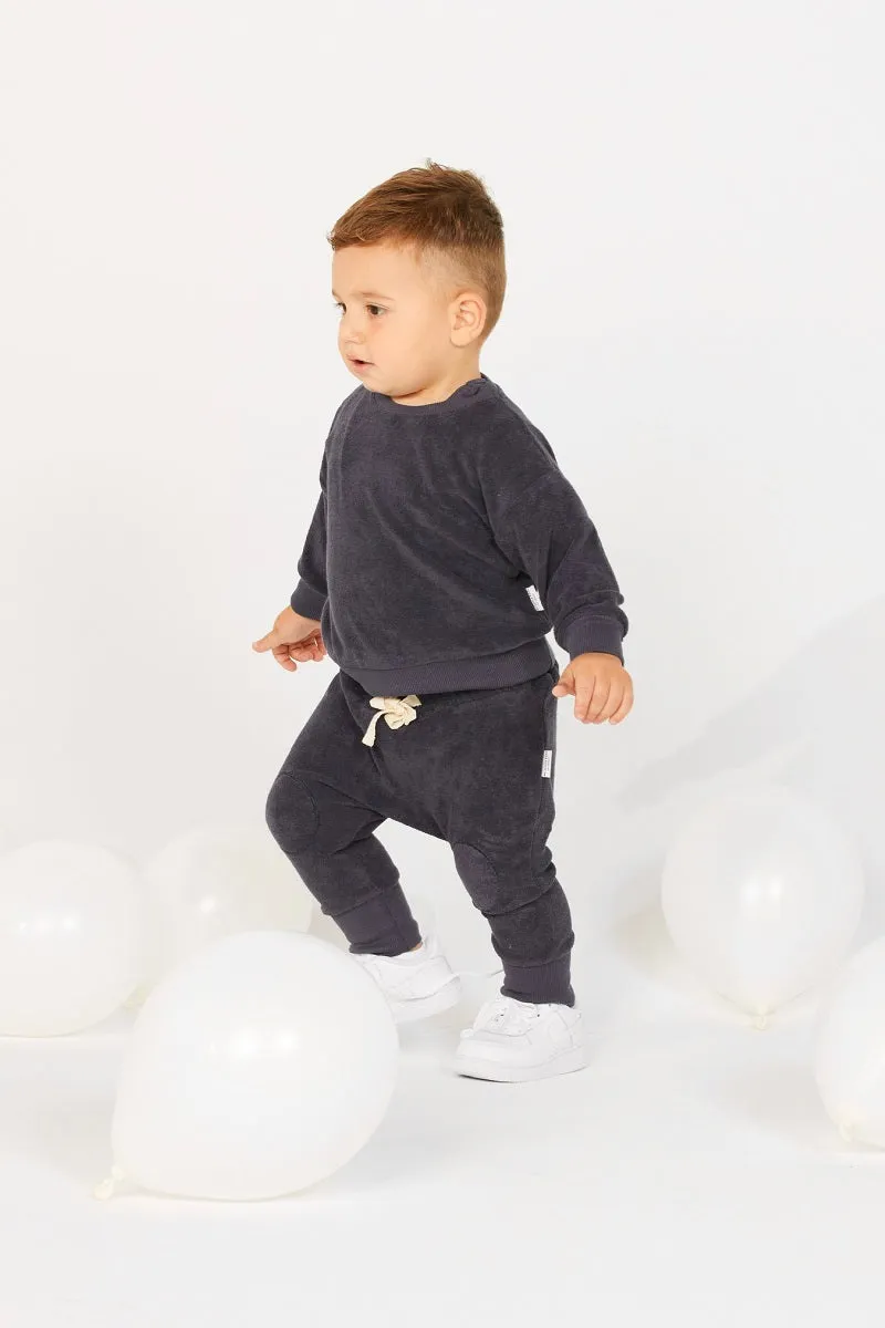 Organic Cotton Terry Pant in Ink Navy
