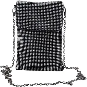 Rhinestone Crossbody Cell Phone Purse Wallet Clutch Crystal Evening Handbags Bling Shoulder Smart Phone Bag