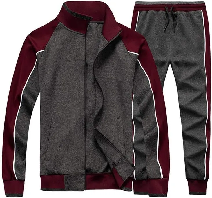Tebreux Men's Tracksuits 2 Piece Outfit Jogging Suits Set Casual Long Sleeve Sports Sweatsuits