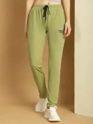 Vimal Jonney Solid Light Green Regular Fit Polyster Lycra Trackpant For Women