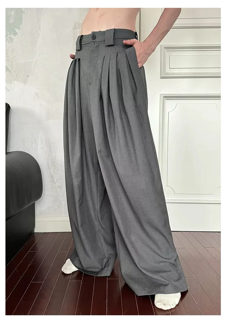 Wide Pleats Casual Pants