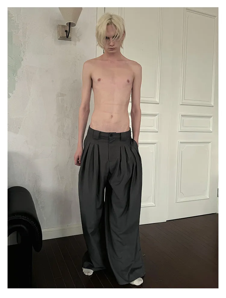 Wide Pleats Casual Pants