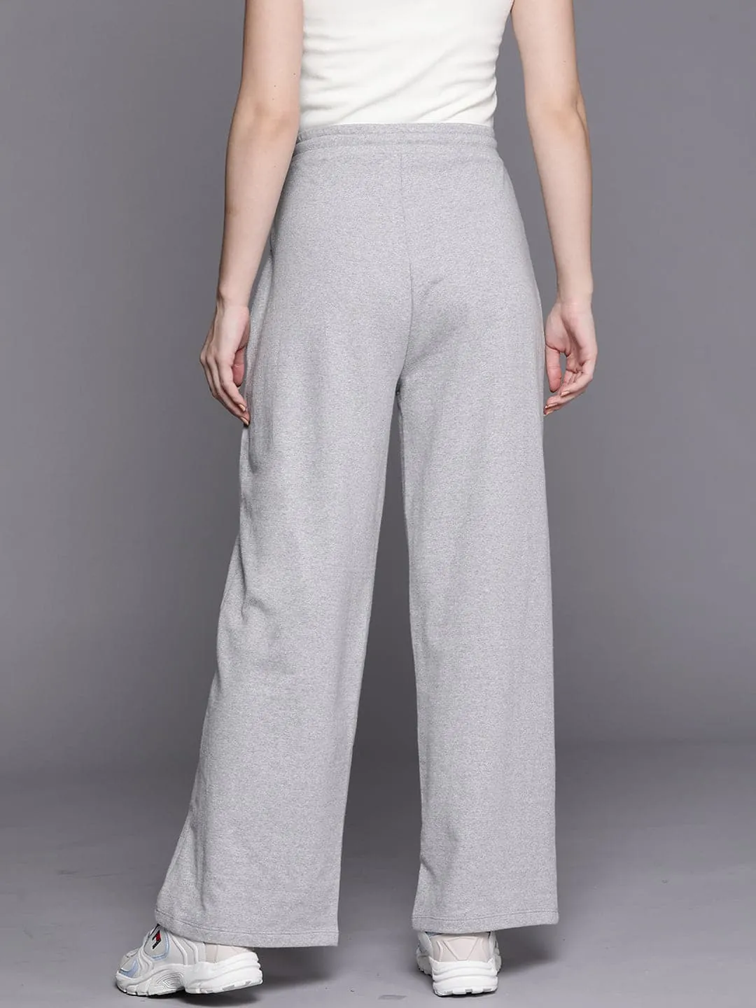 Women Grey Melange Love Track Pants