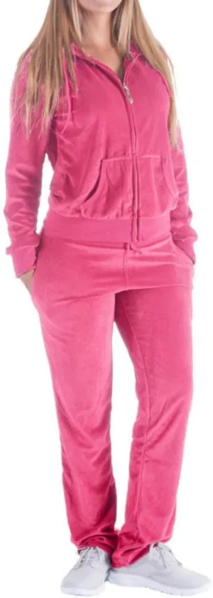 Womens Jogging Suits Sets Running Velour Outfit Zipper Warm Up 2 Pieces Hoodie and Pant Tracksuit