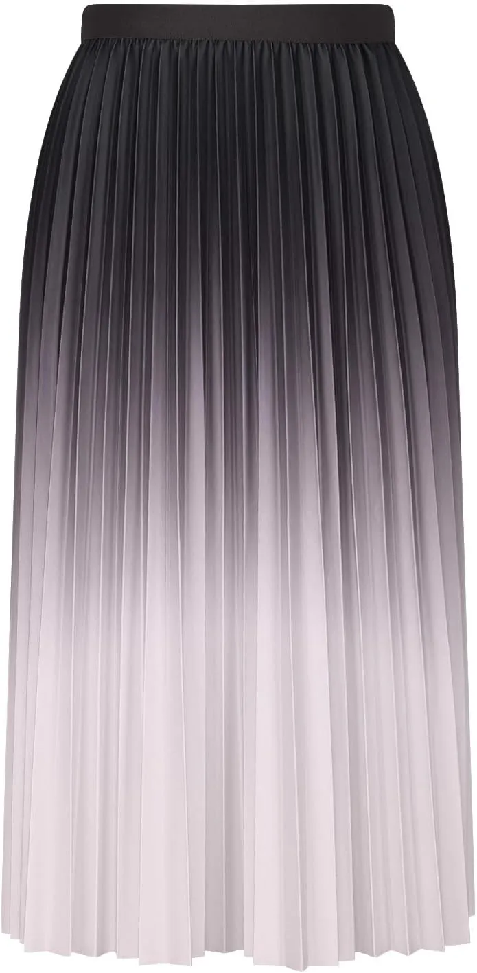 Womens Skirts midi Length Elegant Pleated Midi Skirt Fashion High Waisted Flowy Skirt Gradient Color Half Skirts