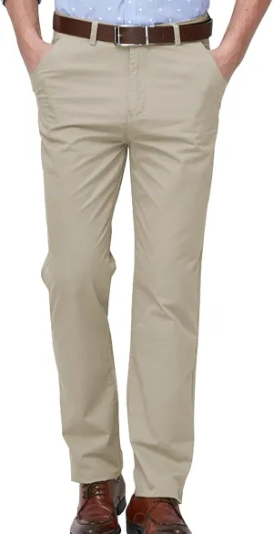 ZYXTIM Work Trousers for Men Zipper Fly Flat Front Casual Smart Chino Office Pants Big&Tall Winkle Free Stretch Cargo Trouser